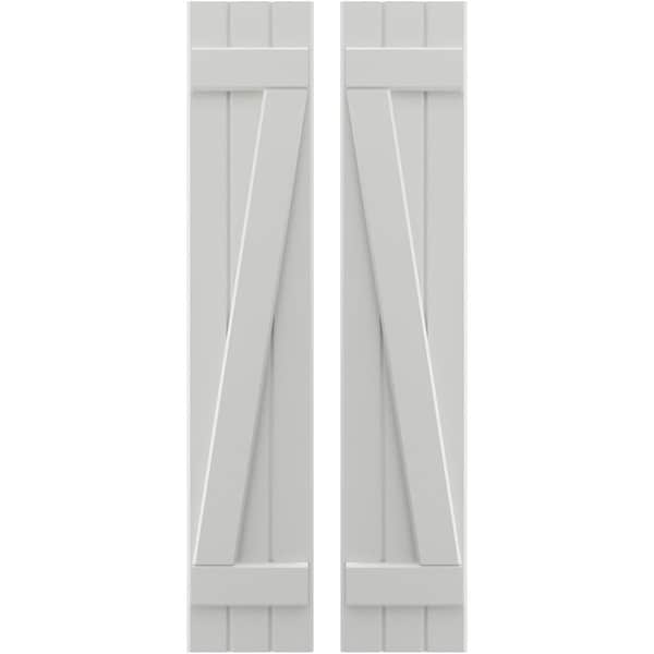 Ekena Millwork Americraft 3-Board (2 Batten) Wood Joined Board-n-Batten Shutters w/ Z-Bar, ARW102BB311X77STH, PR ARW102BB311X77STH - main